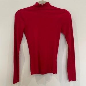 Red Turtleneck Tee
